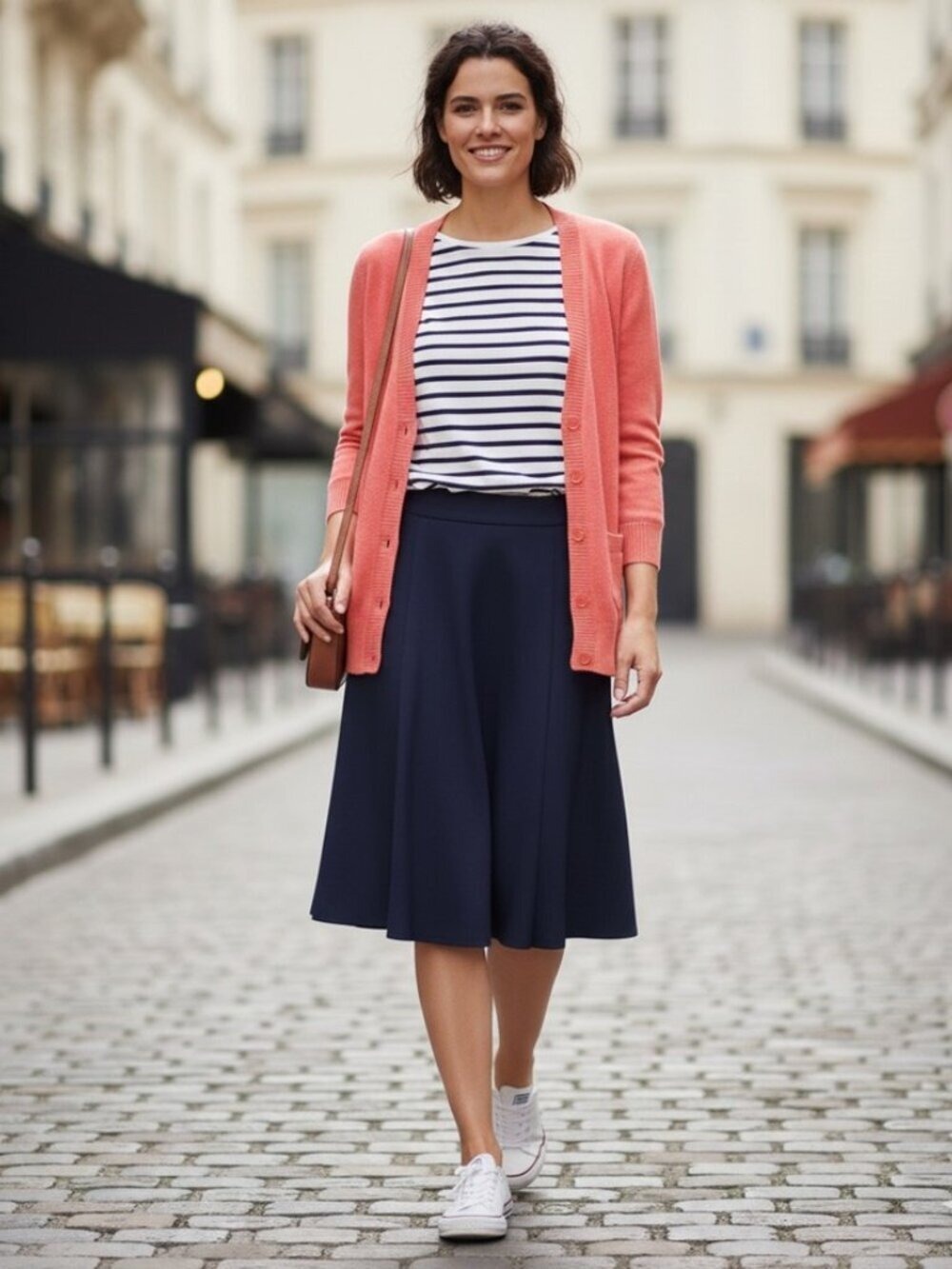 A.P.C. Paris Coral Red Pima Cotton Button Front V Neck Cardigan Size M